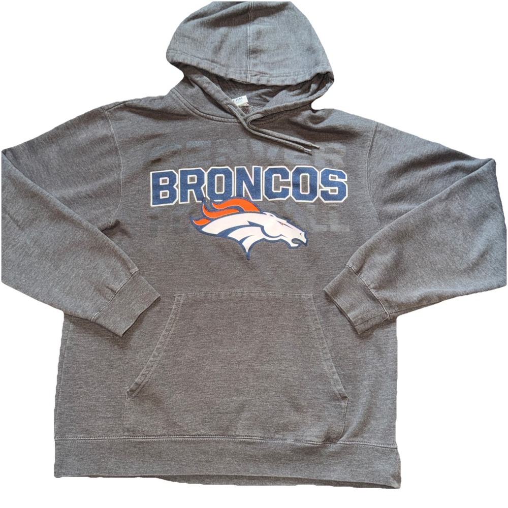 VTG NFL Team Apparel Denver Broncos Hoodie Faded Football Size M/L